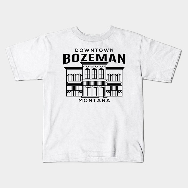 Downtown Bozeman MT Kids T-Shirt by HalpinDesign